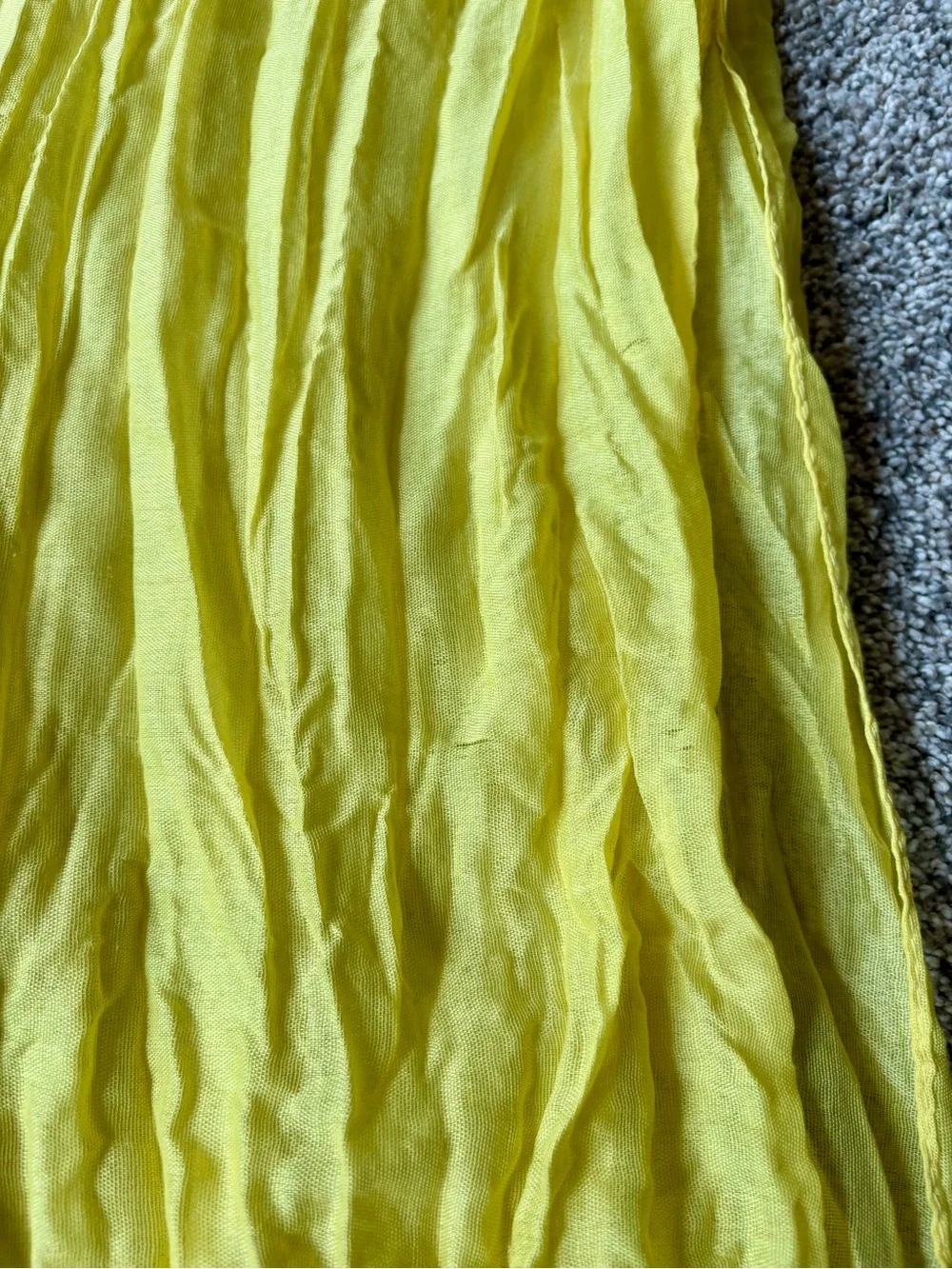 Yellow Crinkled Ling Scarf